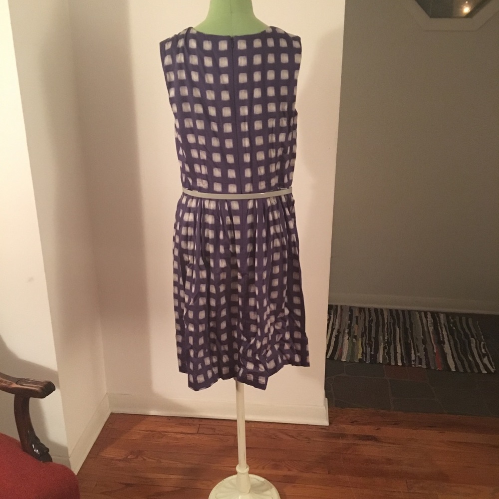 Blue and white patterned Fit and Flare dress - Picture 2 of 2